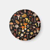 野生のキノコは黒 マグネット (正面)