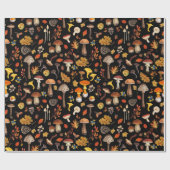 野生のキノコは黒 ラッピングペーパー (フラット)