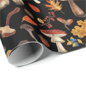 野生のキノコは黒 ラッピングペーパー (ロールコーナー)