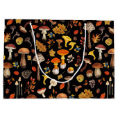 野生のキノコは黒 ラージペーパーバッグ (裏面)