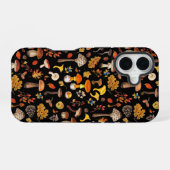 野生のキノコは黒 iPhone 16ケース (裏面横)