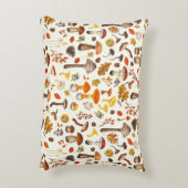 野生のキノコをオフに白 アクセントクッション (裏面(縦))