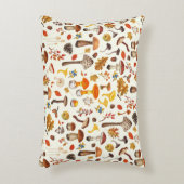 野生のキノコをオフに白 アクセントクッション (正面(垂直))