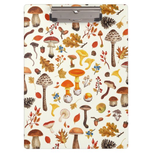 野生のキノコをオフに白 クリップボード (正面)