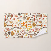 野生のキノコをオフに白 バスタオルセット (ハンドタオル)