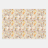 野生のキノコをオフに白 ラッピングペーパーシート (正面2)