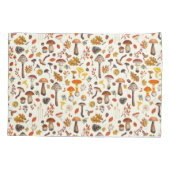 野生のキノコをオフに白 枕カバー (裏面-左)