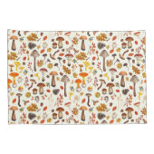 野生のキノコをオフに白 枕カバー (裏面-右)