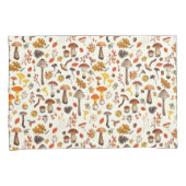 野生のキノコをオフに白 枕カバー (正面右)