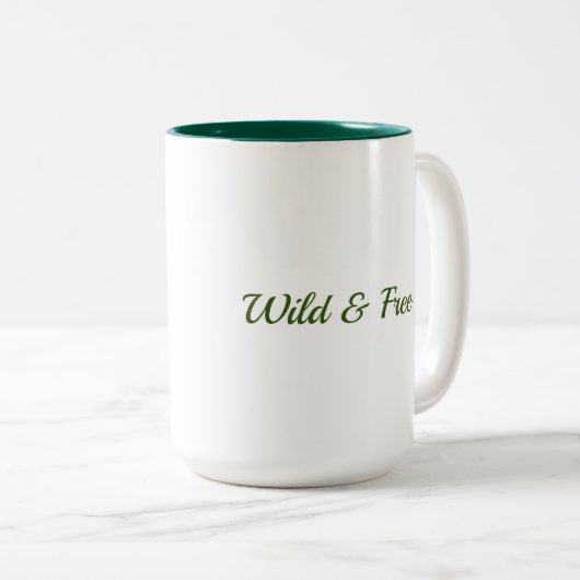 野生のキノコ植物絵画の水彩 ツートーンマグカップ (正面右)