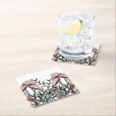 野生のキノコ スクエアペーパーコースター (インサイチュ)