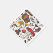 野生のキノコ スタンダードカクテルナプキン (角)