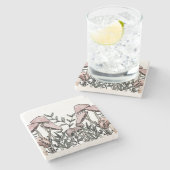 野生のキノコ ストーンコースター (横)