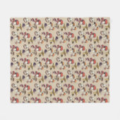 野生のキノコ フリースブランケット (正面(横))