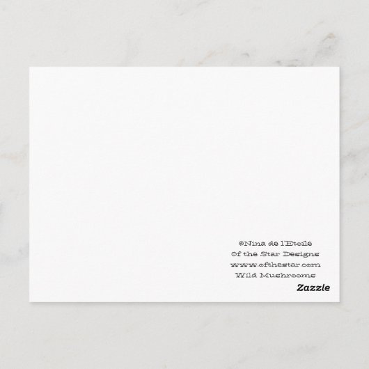 野生のキノコ ポストカード (裏面)