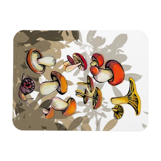 野生のキノコ マグネット (横)