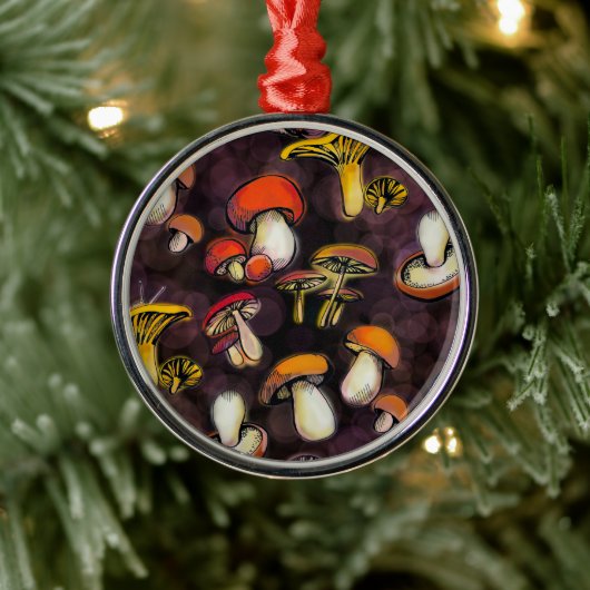 野生のキノコ メタルオーナメント (ツリー)