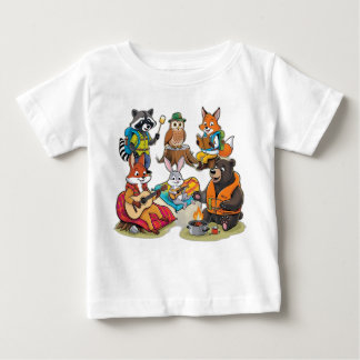 野生のキャンプ仲間：動物の冒険 ベビーTシャツ