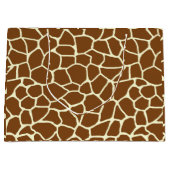 野生のキリンパターンアニマルプリント ラージペーパーバッグ (正面)