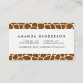 野生のキリンパターンアニマルプリント 名刺 (裏面)