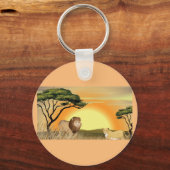 野生のキーチェーンのライオン キーホルダー (正面)