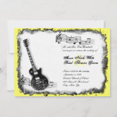 野生のギターの黄色音楽結婚式招待状 招待状 (正面)