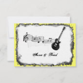 野生のギターの黄色音楽RSVP 出欠カード (裏面)