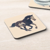 野生のギャロピングピントアメリカ絵を描馬馬 コースター (左側)