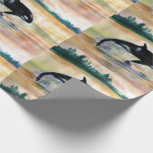 野生のクジラの無光沢の包装紙、xの30 6つのft ラッピングペーパー (角)