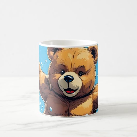 野生のクマのサマーヴィンテージプール コーヒーマグカップ (中央)
