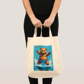 野生のクマのサマーヴィンテージプール  トートバッグ (正面(商品))