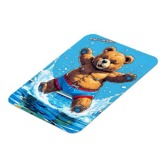 野生のクマのサマー ビンテージプール マグネット (左側)