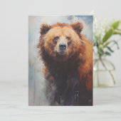 野生のクマの茶色のポートレート シーズンカード (スタンド正面)