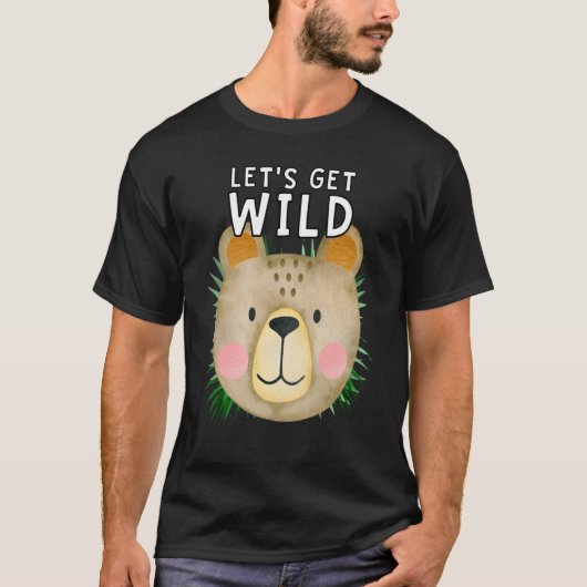 野生のクマ動物園の動物を取得しようサファリパーティーの日A Tシャツ (正面)