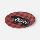 野生のクマ |フランネルファースト誕生日 ペーパープレート (アングル)