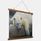 野生のクマ – 自然ホッキョクグマ 吊り下げ型タペストリー (傾斜あり)