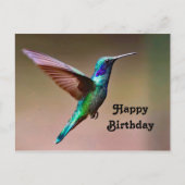 野生のグリーンハummingbird写真の誕生日 ポストカード (正面)