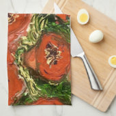 野生のケシのふきん キッチンタオル (四つ折り)