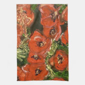 野生のケシのふきん キッチンタオル (縦)