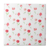 野生のケシ柄 タイル (正面)