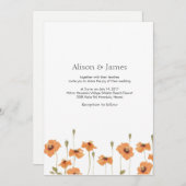 野生のケシ花結婚式招待状 招待状 (正面/裏面)