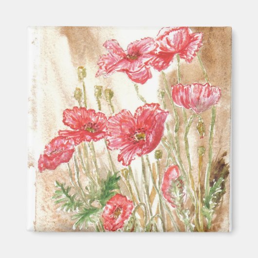 「野生のケシ」のマグネット マグネット (正面)