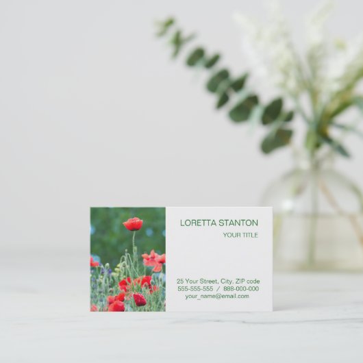 野生のケシ 名刺 (スタンド正面)