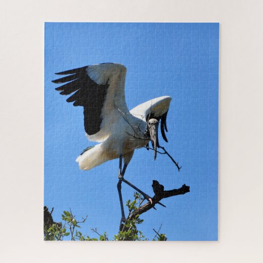 野生のコウノトリ ジグソーパズル (縦)
