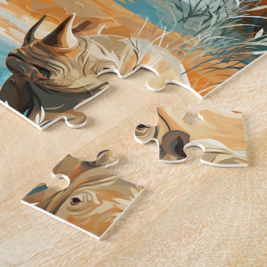 野生のサイのオデッセイは痛みを伴わない ジグソーパズル (側面)