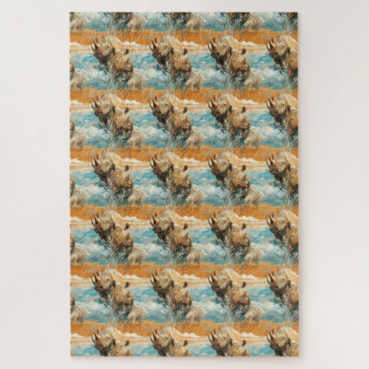 野生のサイのオデッセイは痛みを伴わない ジグソーパズル (縦)