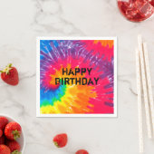 野生のサイケデリックネオン絞り染め抽象芸術 スタンダードカクテルナプキン (インサイチュ)