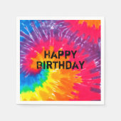 野生のサイケデリックネオン絞り染め抽象芸術 スタンダードカクテルナプキン (正面)