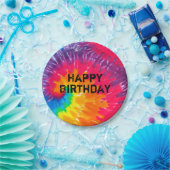 野生のサイケデリック絞り染め抽象芸術パターン ペーパープレート (パーティー)