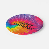 野生のサイケデリック絞り染め抽象芸術パターン ペーパープレート (アングル)